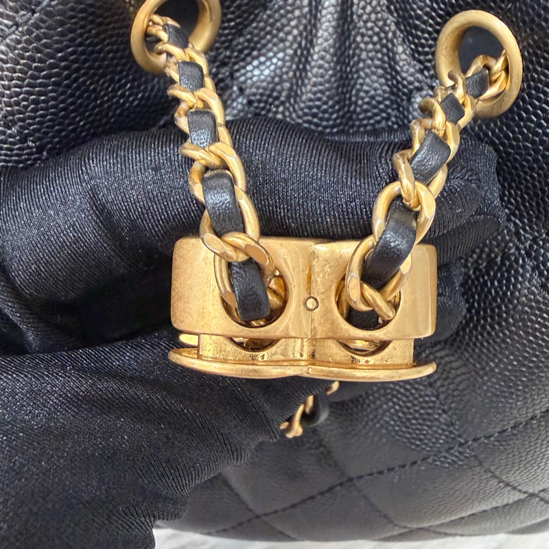 CHANEL AS5293 粒紋小牛皮 金釦 雙口袋 CHANEL 25 小型包 肩背包-28