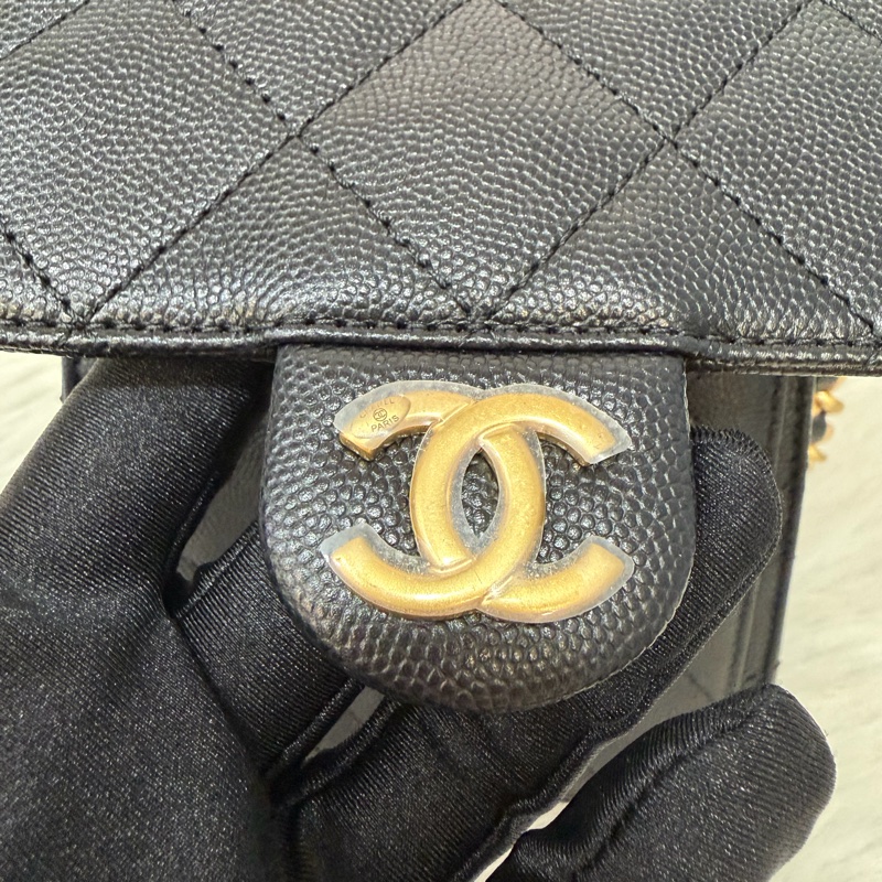 CHANEL AS5293 粒紋小牛皮 金釦 雙口袋 CHANEL 25 小型包 肩背包-30
