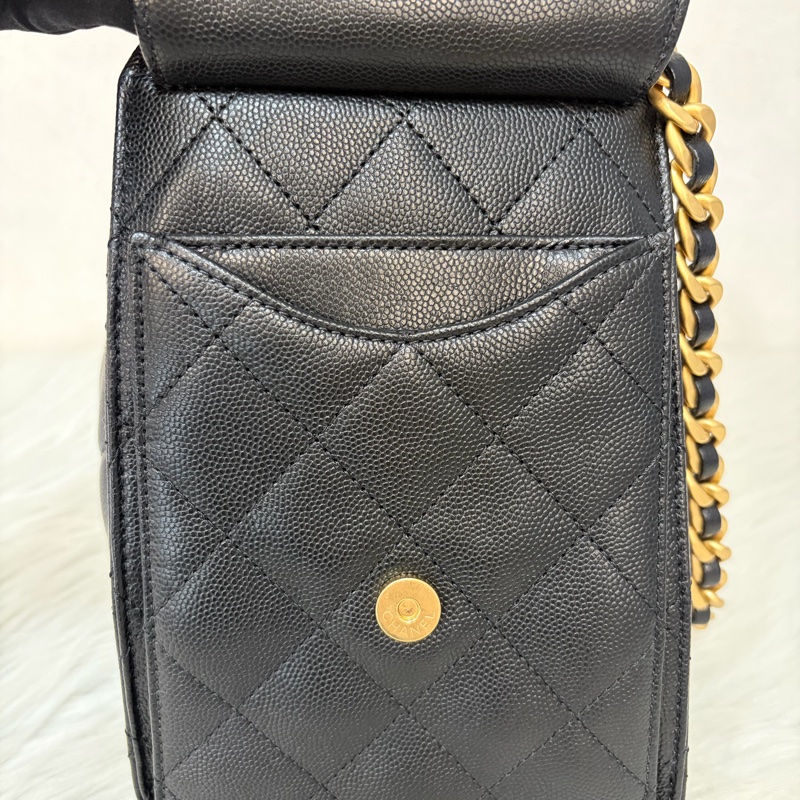 CHANEL AS5293 粒紋小牛皮 金釦 雙口袋 CHANEL 25 小型包 肩背包-32