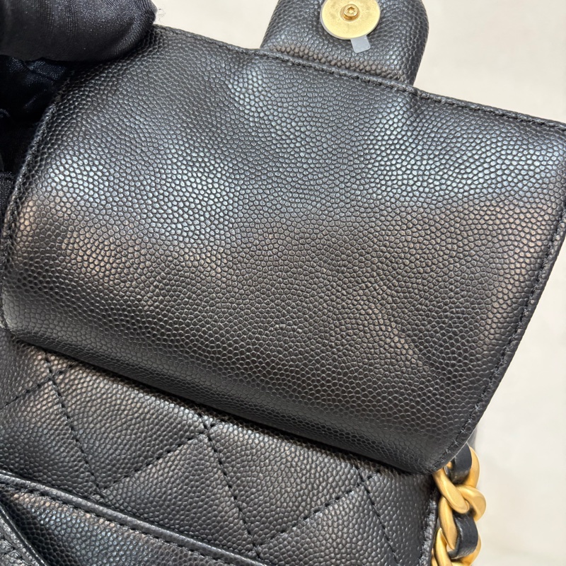 CHANEL AS5293 粒紋小牛皮 金釦 雙口袋 CHANEL 25 小型包 肩背包-33