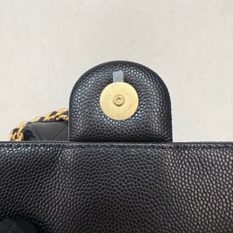 CHANEL AS5293 粒紋小牛皮 金釦 雙口袋 CHANEL 25 小型包 肩背包-37