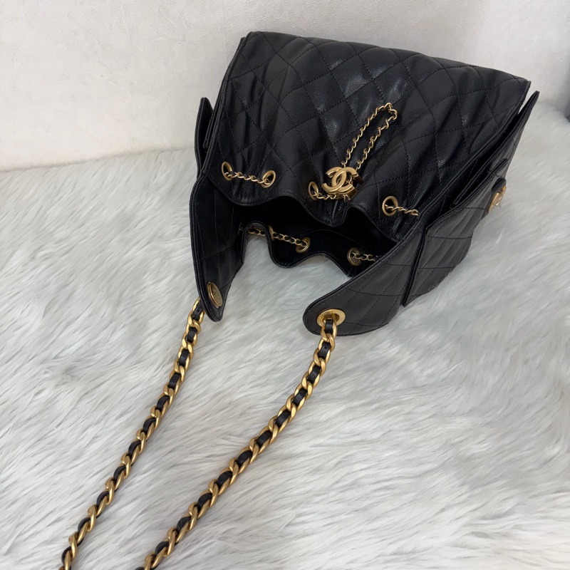 CHANEL AS5293 粒紋小牛皮 金釦 雙口袋 CHANEL 25 小型包 肩背包-59