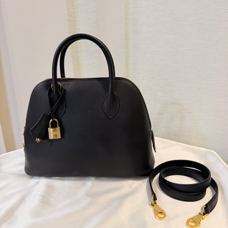 Hermes 89黑Epsom皮金釦Bolide 25-0