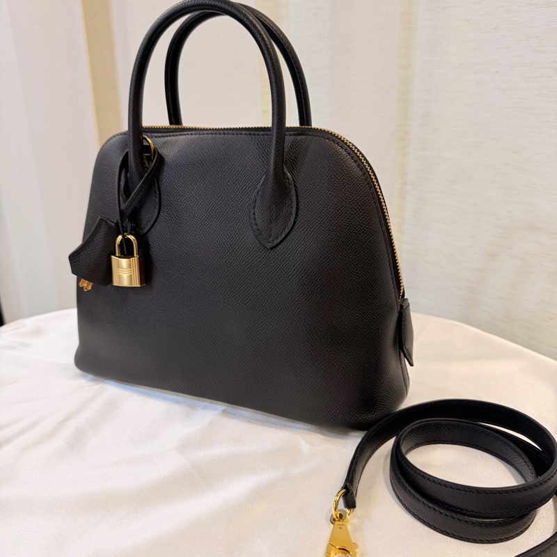 Hermes 89黑Epsom皮金釦Bolide 25-3