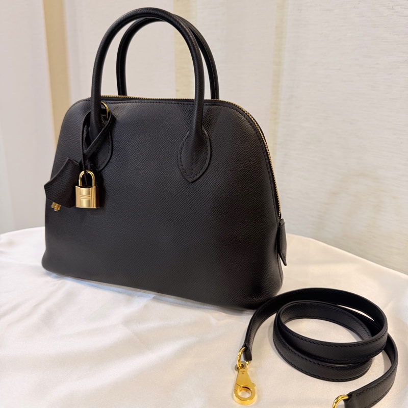 Hermes 89黑Epsom皮金釦Bolide 25-4