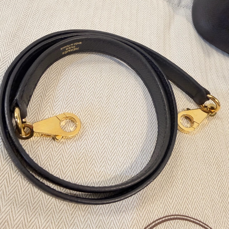 Hermes 89黑Epsom皮金釦Bolide 25-27