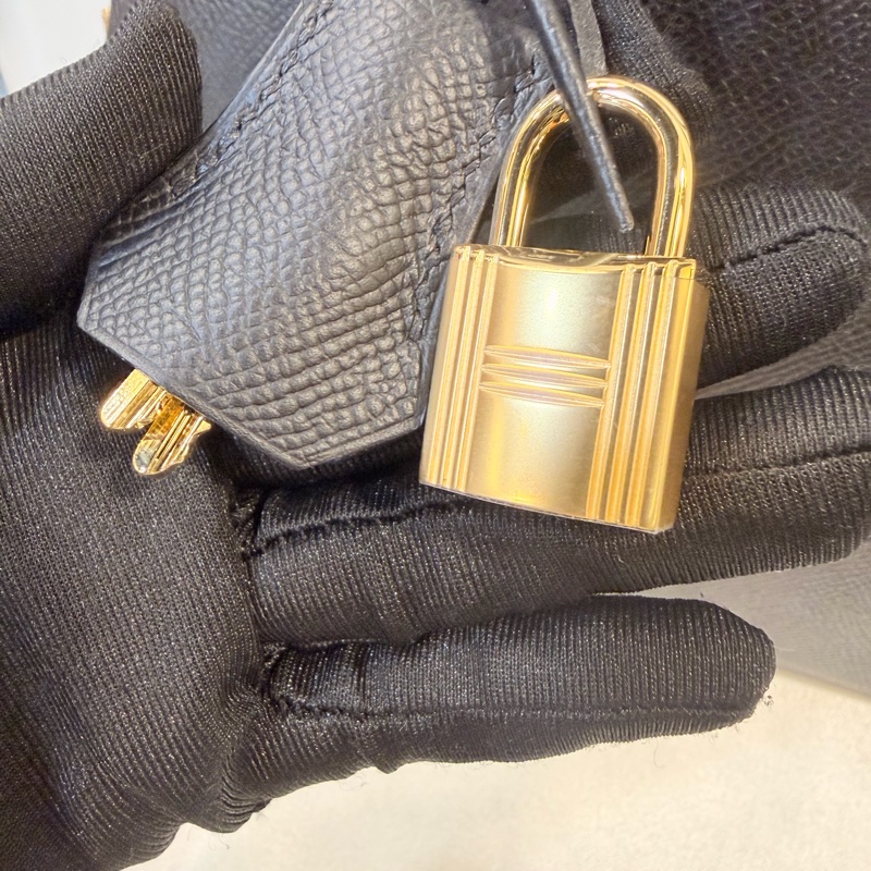 Hermes 89黑Epsom皮金釦Bolide 25-34