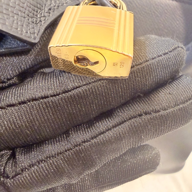 Hermes 89黑Epsom皮金釦Bolide 25-35