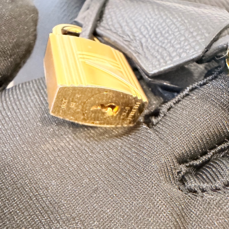 Hermes 89黑Epsom皮金釦Bolide 25-39