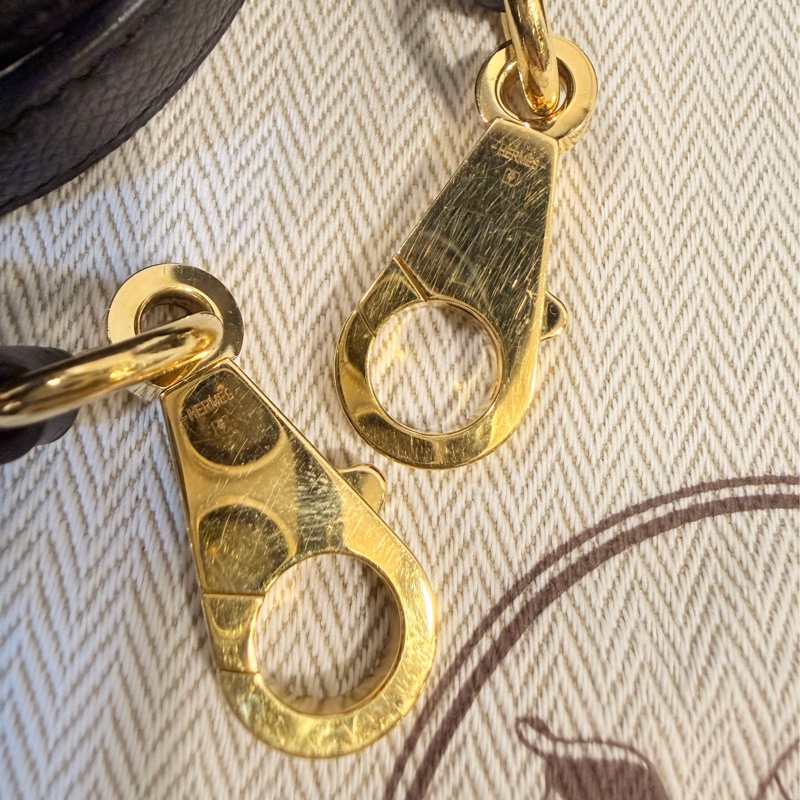 Hermes 89黑Epsom皮金釦Bolide 25-46