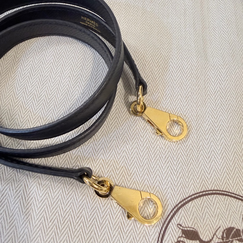 Hermes 89黑Epsom皮金釦Bolide 25-47