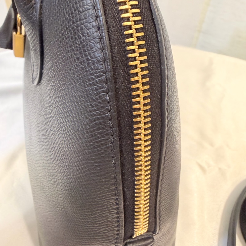 Hermes 89黑Epsom皮金釦Bolide 25-48