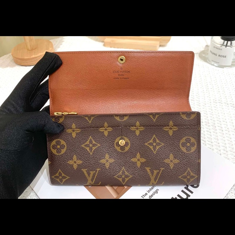 LV經典老花信封發財長夾-11