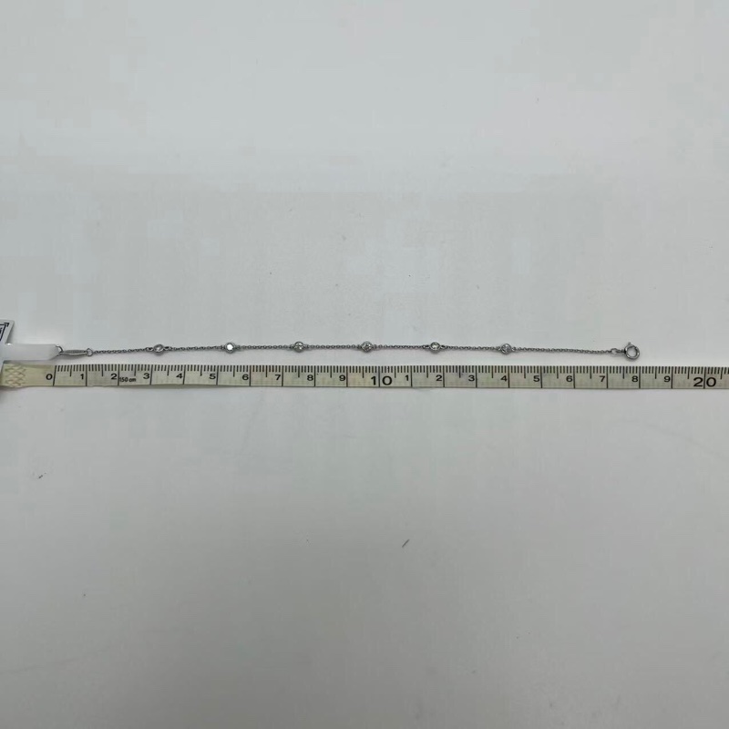 TIFFANY & CO.蒂芙尼 鑲嵌設計 鑽石 pt950 手鍊 銀色-1