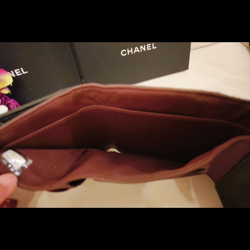 Chanel 經典菱格紋三折羊皮短夾-4