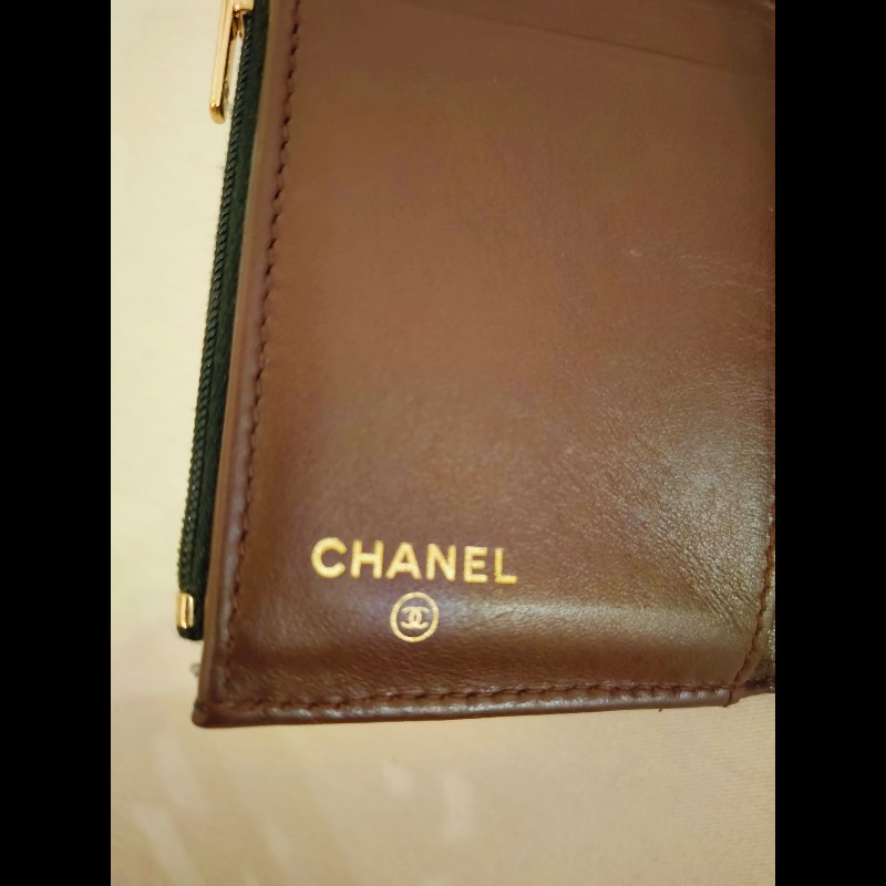 Chanel 經典菱格紋三折羊皮短夾-21