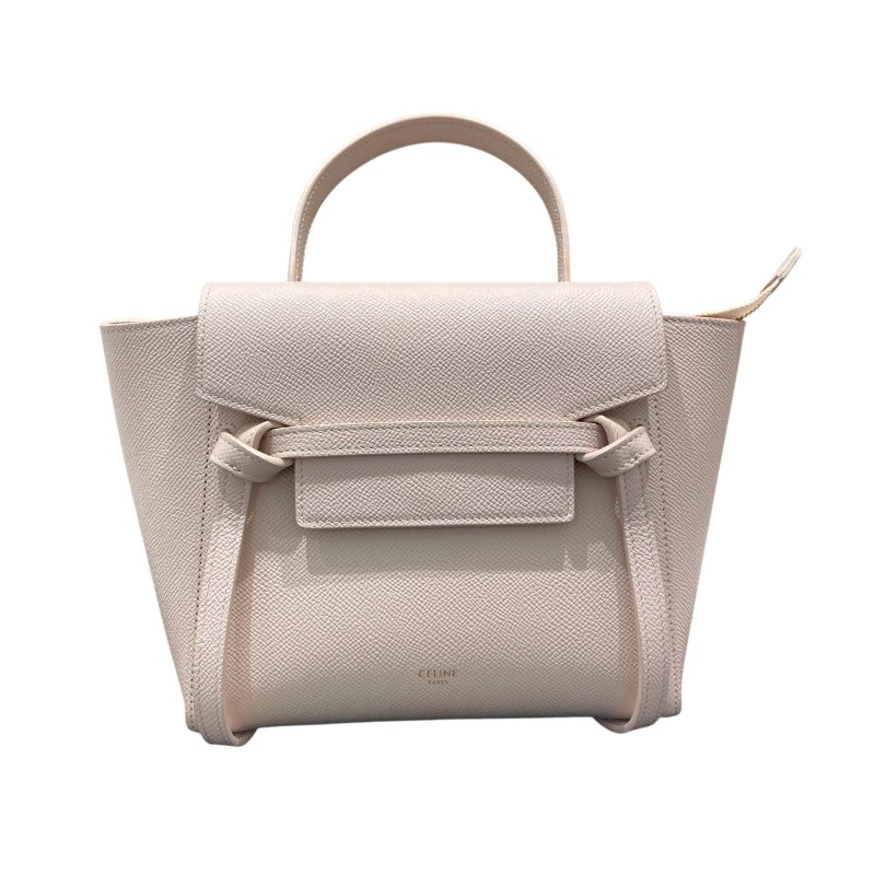 CELINE 思琳 NANO BELT BAG 鯰魚包 手提肩背包 皮革 淺粉 金釦-1