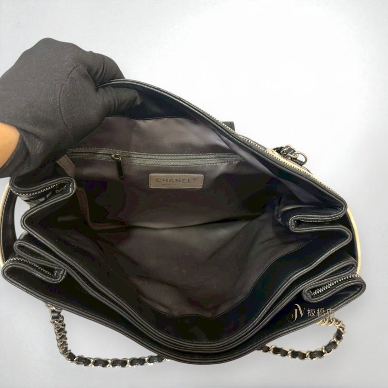 JS1233-CHANEL 黑色小羊皮絎縫下蓋肩背包A46047-5