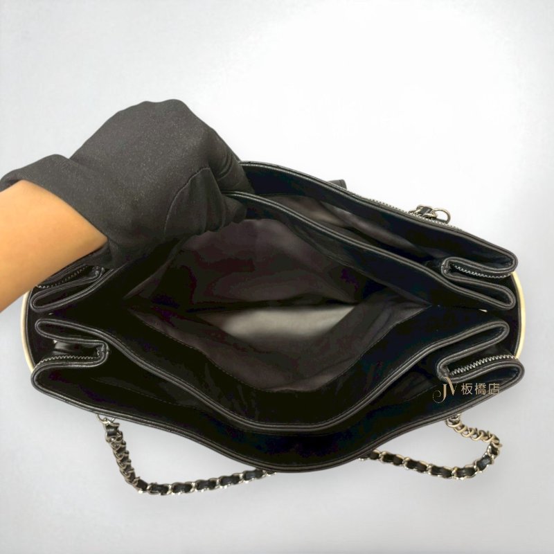 JS1233-CHANEL 黑色小羊皮絎縫下蓋肩背包A46047-6
