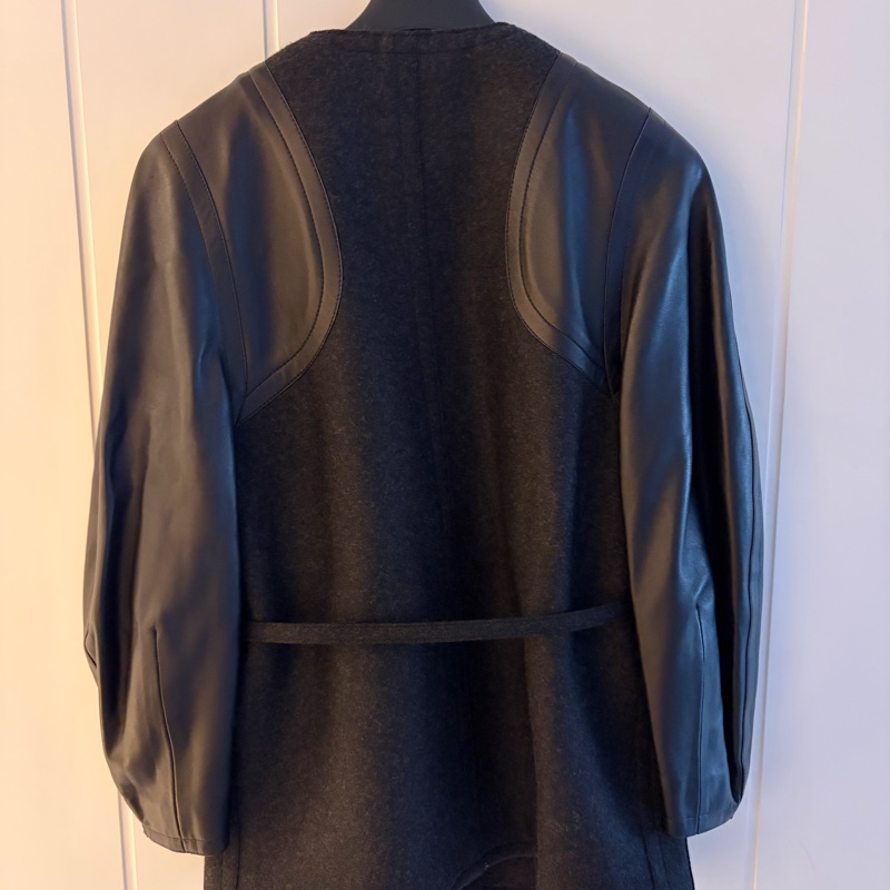 Fendi 羊毛拼接羊皮外套-2
