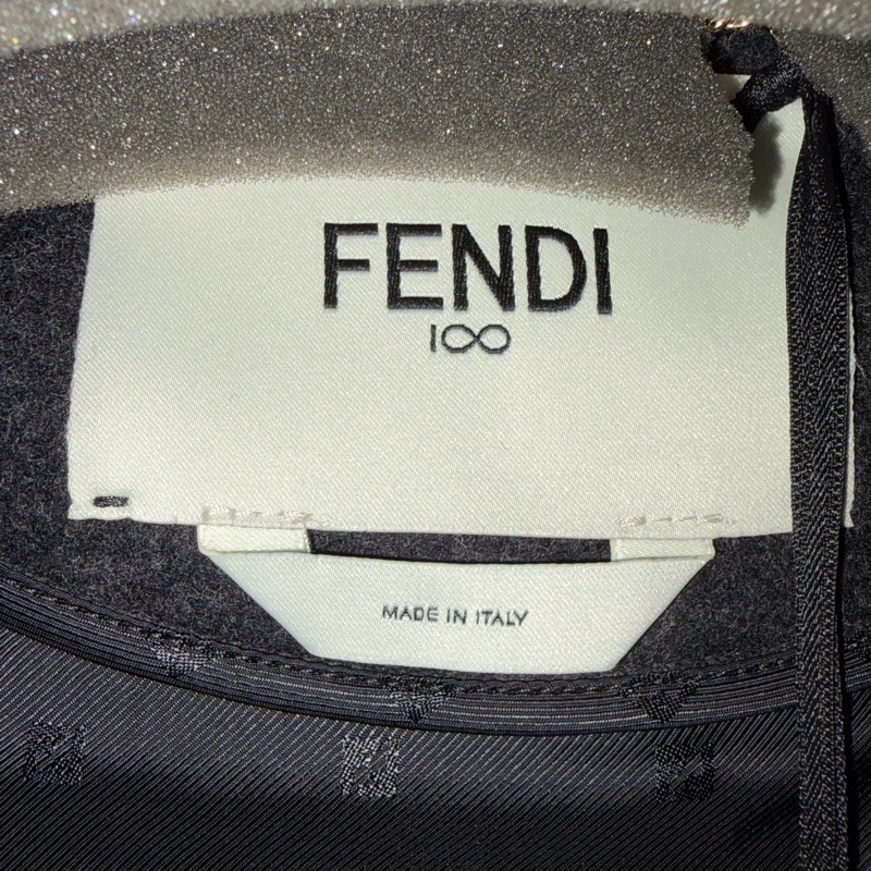 Fendi 羊毛拼接羊皮外套-7