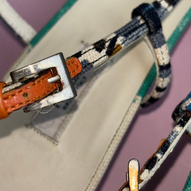 36號 ::Prada:: 維尼斯印花彩繪尖頭低跟涼鞋 Venezia Print Heal Sling Back Shoes-28