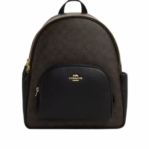 Coach 女士 Court 標誌性帆布背包均碼碼27.3cm*12cm*31.8cm