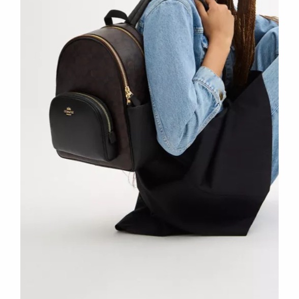 Coach 女士 Court 標誌性帆布背包均碼碼27.3cm*12cm*31.8cm-1
