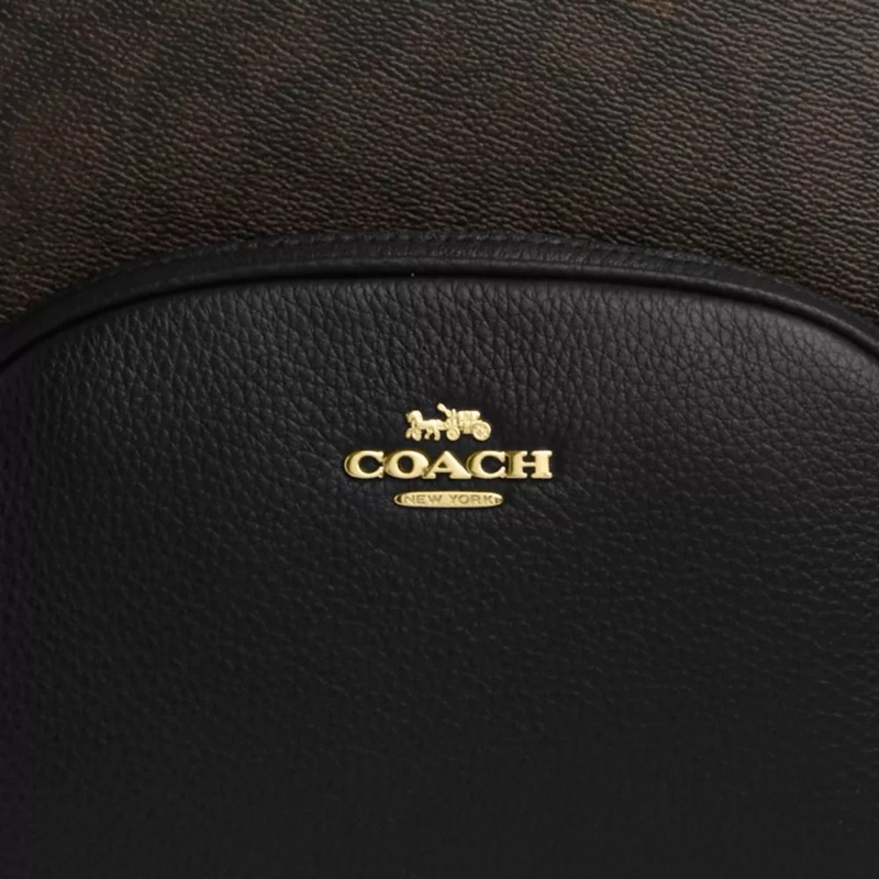 Coach 女士 Court 標誌性帆布背包均碼碼27.3cm*12cm*31.8cm-4