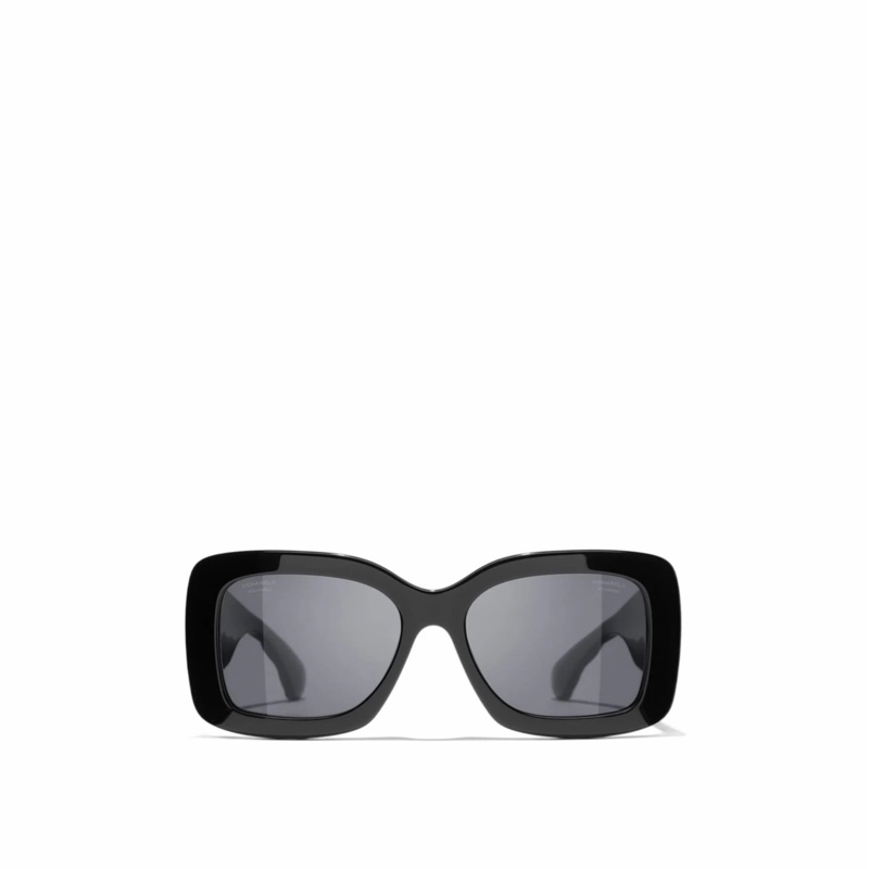 Chanel 女士 撞色粗邊框太陽鏡54碼橋寬: 1.7cm; 鏡腿長: 13.5cm; 鏡片直徑: 5.4cm-3