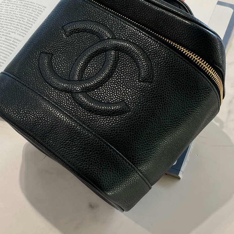 ▪️富貴選物FUGUEI▪️Chanel vintage 老香 荔枝牛皮 手提化妝包-4