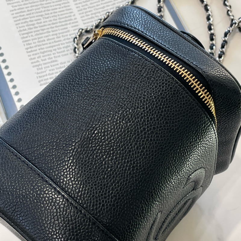 ▪️富貴選物FUGUEI▪️Chanel vintage 老香 荔枝牛皮 手提化妝包-15