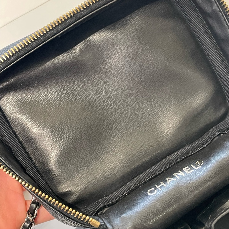 ▪️富貴選物FUGUEI▪️Chanel vintage 老香 荔枝牛皮 手提化妝包-16