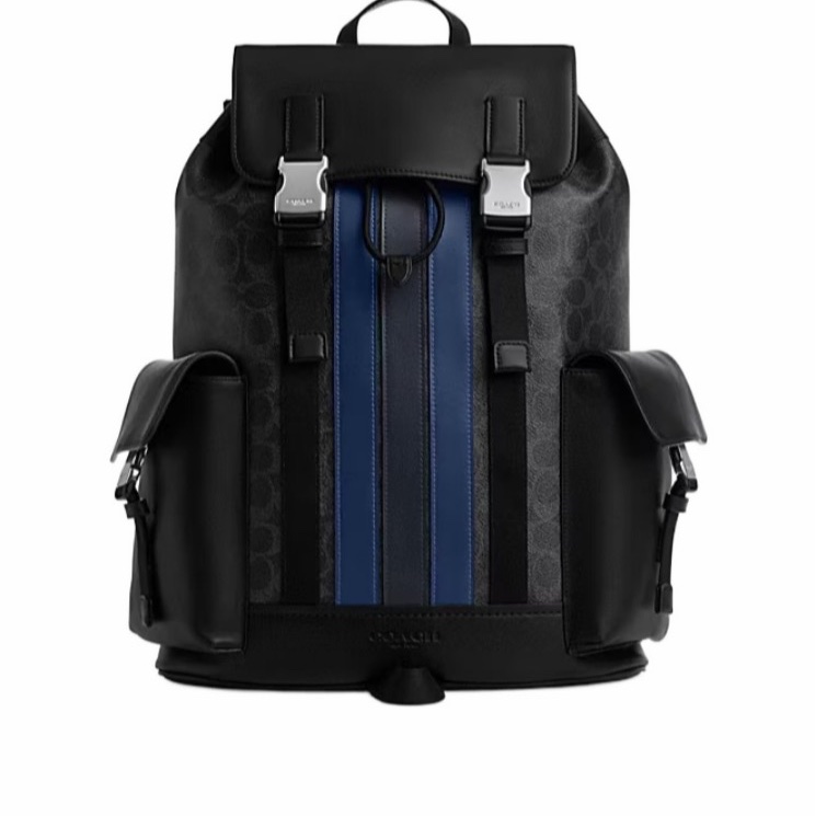Coach 男士 條紋圖案雙肩包均碼碼33cm*11.5cm*41cm-4