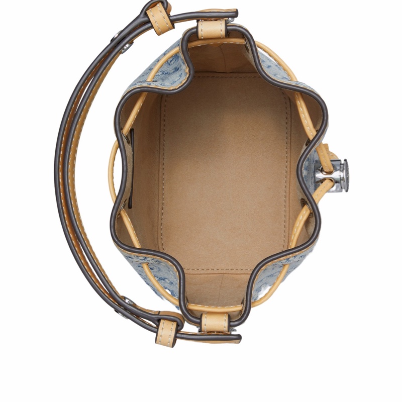 Tory Burch 女士 T Monogram 牛仔迷你水桶包均碼碼14cm*9.2cm*18cm-3