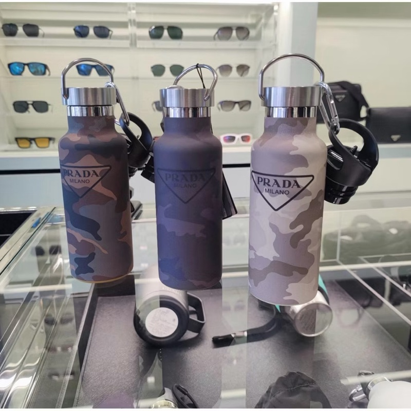 Prada 意大利 迷彩 不鏽鋼 保溫瓶 500Ml 全新 僅拆封拍照 完美主義者勿下單 此單不議價-1