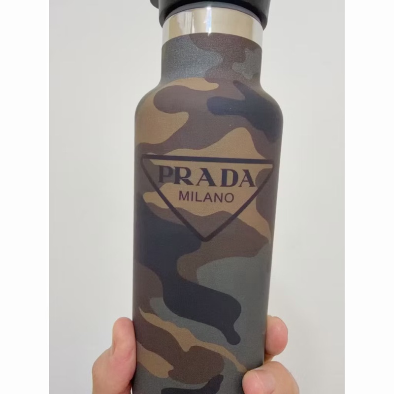 Prada 意大利 迷彩 不鏽鋼 保溫瓶 500Ml 全新 僅拆封拍照 完美主義者勿下單 此單不議價-4