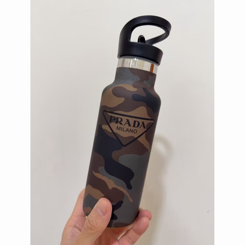 Prada 意大利 迷彩 不鏽鋼 保溫瓶 500Ml 全新 僅拆封拍照 完美主義者勿下單 此單不議價-9