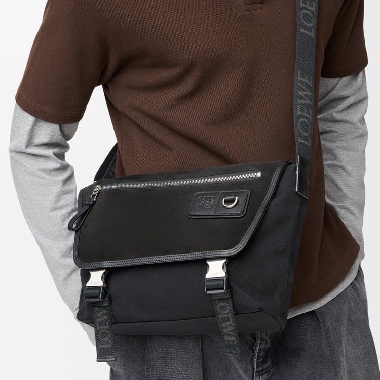 Loewe 男士 中號Flex翻蓋單肩包均碼碼中號、38cm*9.5cm*27cm-3