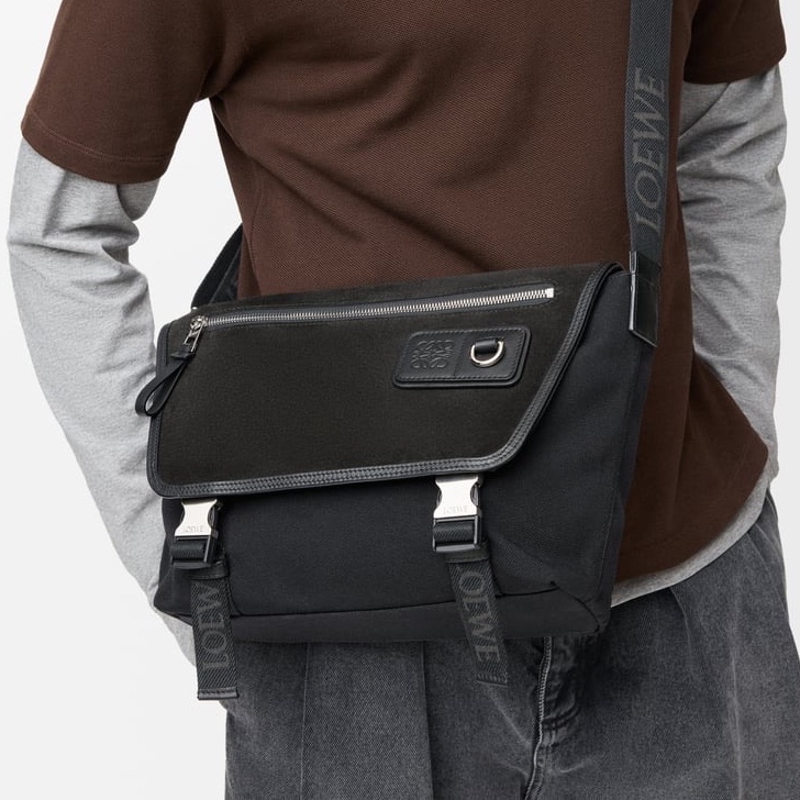 Loewe 男士 中號Flex翻蓋單肩包均碼碼中號、38cm*9.5cm*27cm-4