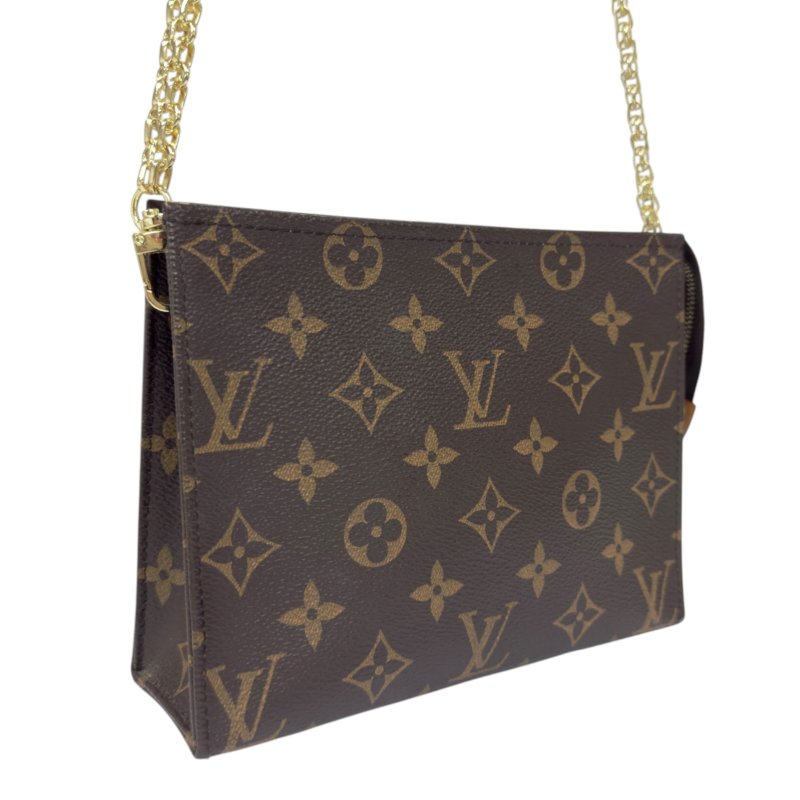 LOUIS VUITTON *自加鏈＞送無品牌扣＋無品牌鏈帶* 老花 斜揹袋-3