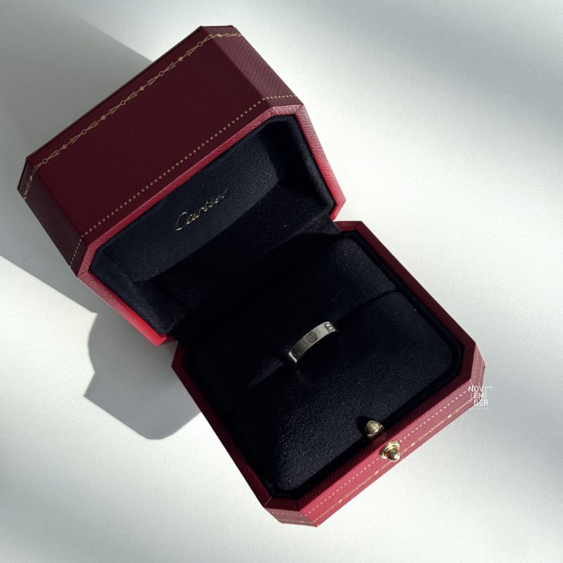 98新🤍 Cartier 卡地亞 LOVE戒指 白金47號-1