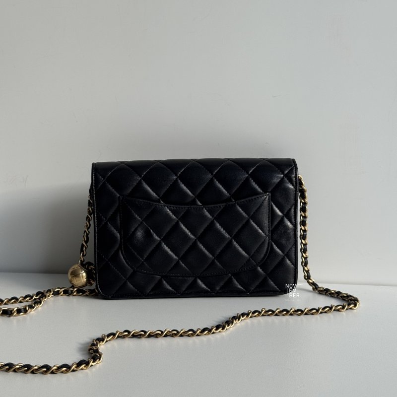 95新🖤 全配有購證🙌🏻 Chanel 香奈兒 金球 WOC 黑色金釦-6