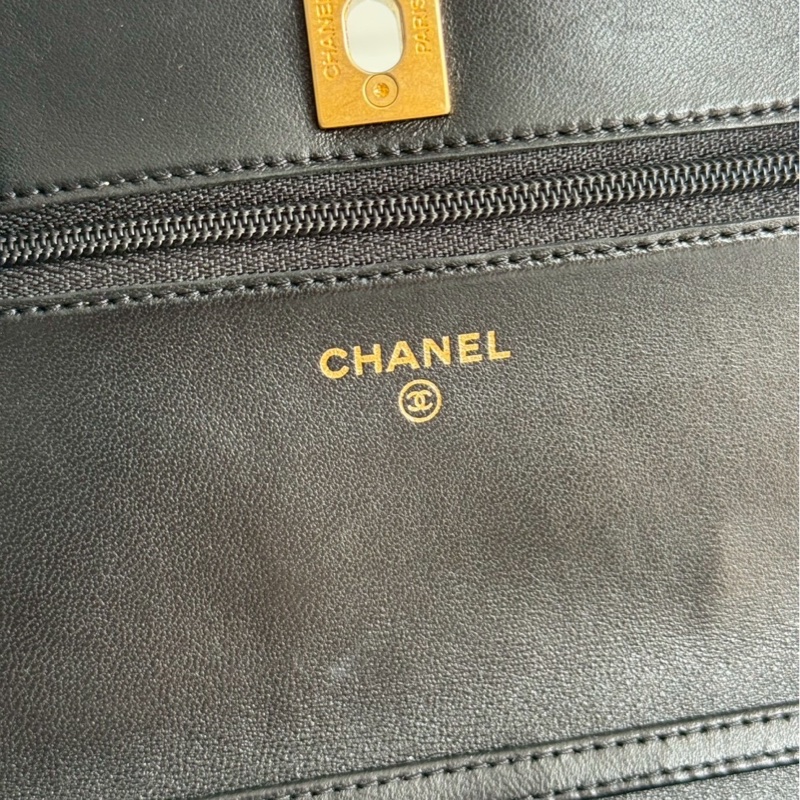 95新🖤 全配有購證🙌🏻 Chanel 香奈兒 金球 WOC 黑色金釦-18