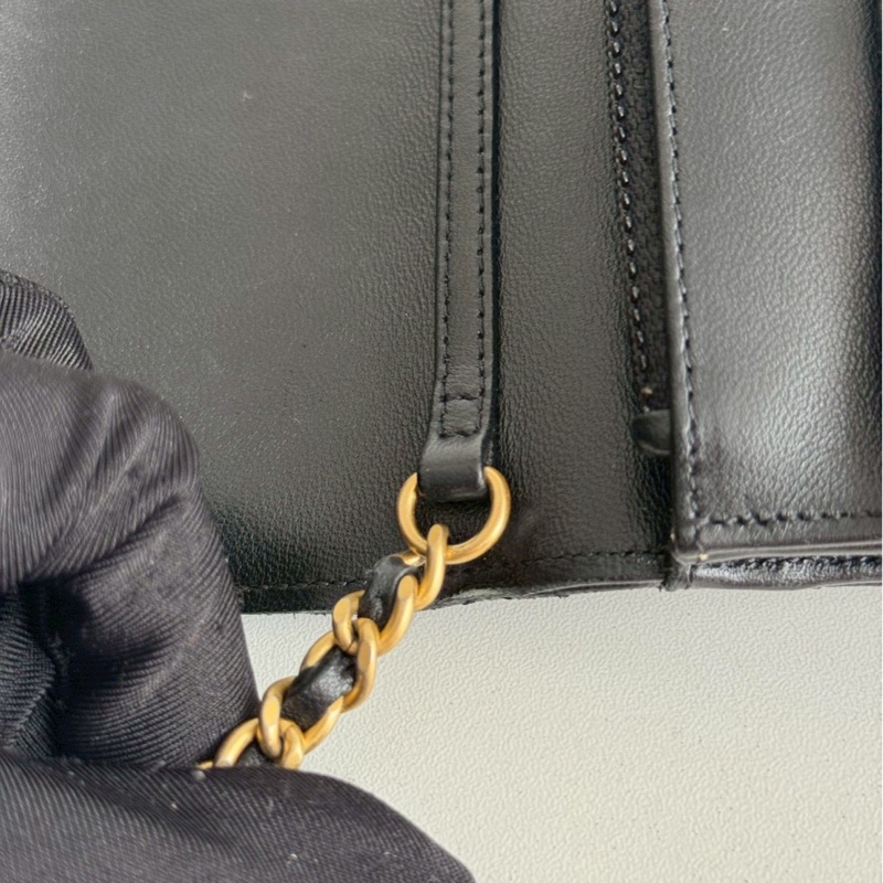 95新🖤 全配有購證🙌🏻 Chanel 香奈兒 金球 WOC 黑色金釦-22