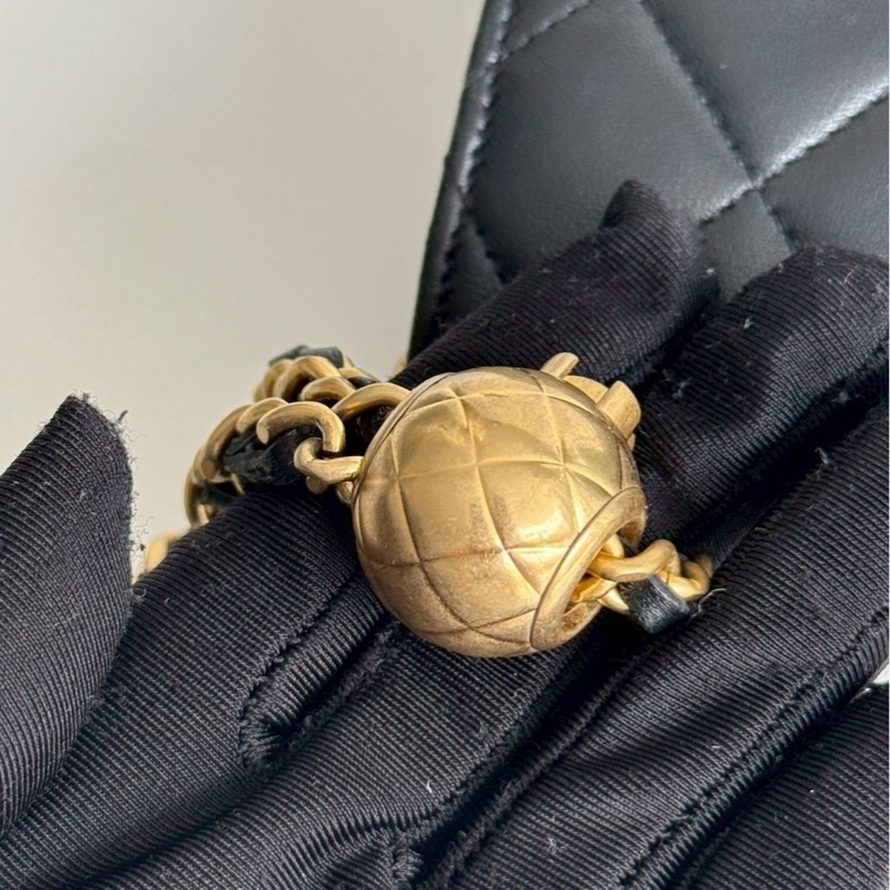 95新🖤 全配有購證🙌🏻 Chanel 香奈兒 金球 WOC 黑色金釦-28