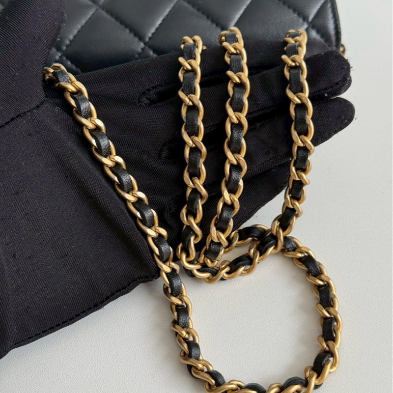 95新🖤 全配有購證🙌🏻 Chanel 香奈兒 金球 WOC 黑色金釦-33