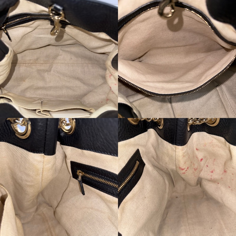 GUCCI 古馳 黑色牛皮SOHO肩背包 308982-5