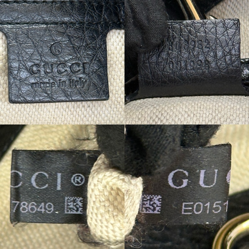 GUCCI 古馳 黑色牛皮SOHO肩背包 308982-6