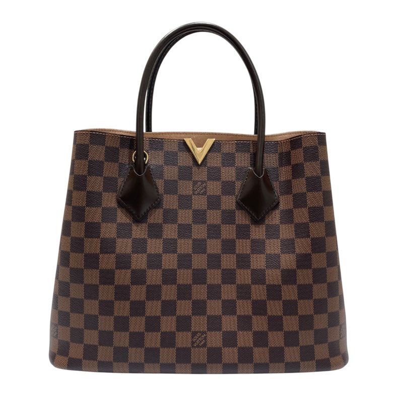 LOUIS VUITTON 路易威登 N41435 DAMIER EBENE KENSINGTON 2WAY 托特肩背包 PVC帆布 棕色 金釦-1